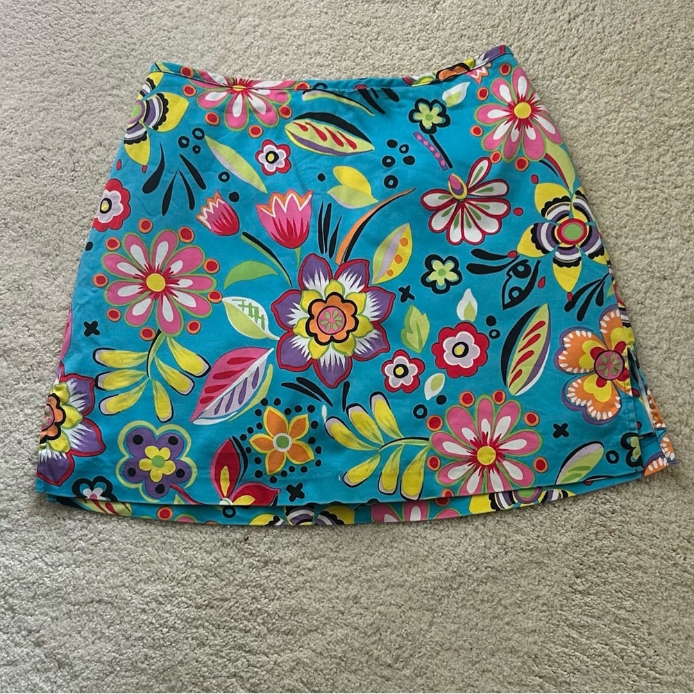 Bamboo Traders Petite Skorts Skirt With Floral Pattern Women's Size 4P